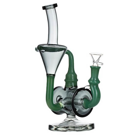 11″ Jade Green Tecycler Glass Bong [C8034] Glass Bong Canadian Distributor