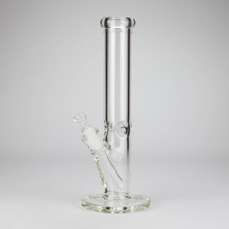 15" Cylindrical Clear Glass Water Pipe – 7mm Thick with Ice Catcher Straight Tube Bong with Wide Base & Deep Bowl Glass Bong RMG WHOLESALE