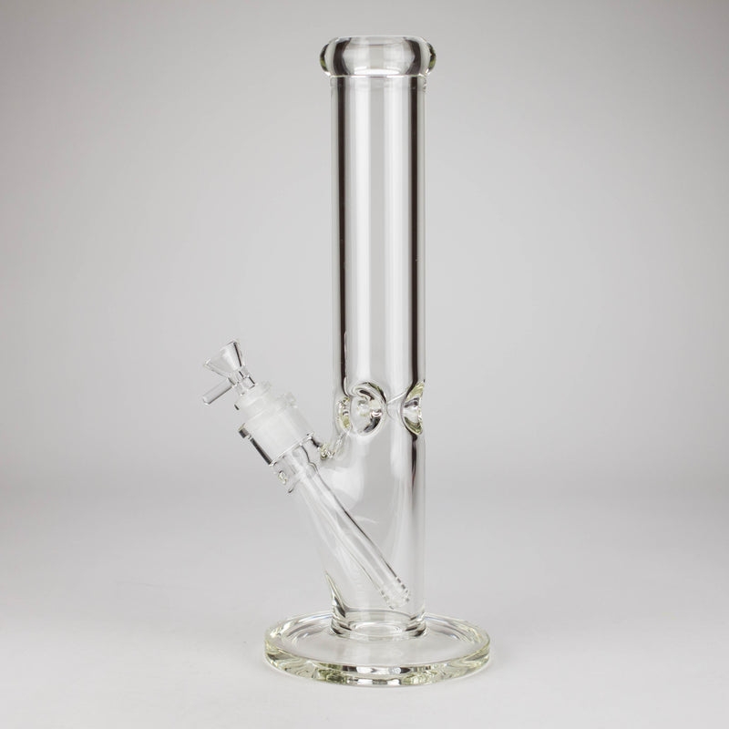 15" Cylindrical Clear Glass Water Pipe – 7mm Thick with Ice Catcher Straight Tube Bong with Wide Base & Deep Bowl Glass Bong RMG WHOLESALE