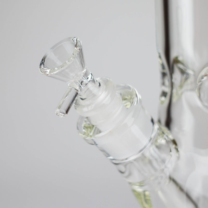 15" Cylindrical Clear Glass Water Pipe – 7mm Thick with Ice Catcher Straight Tube Bong with Wide Base & Deep Bowl Glass Bong RMG WHOLESALE