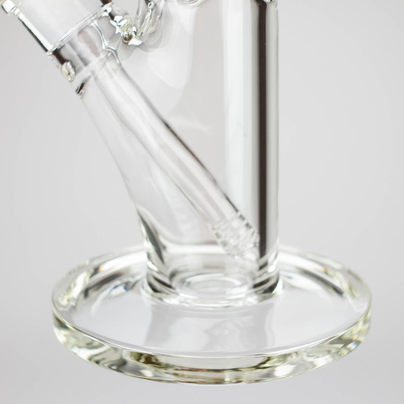 15" Cylindrical Clear Glass Water Pipe – 7mm Thick with Ice Catcher Straight Tube Bong with Wide Base & Deep Bowl Glass Bong RMG WHOLESALE