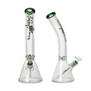 Johnny Green | 16″ 9mm Beaker Bent Neck with Grid Percolator Slide – Green (MJG-008) Glass Bong Canadian Distributor