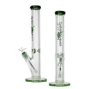 Johnny Green | 16″ 9mm Straight Tube with Grid Percolator Slide – Green (MJG-013) Glass Bong Canadian Distributor
