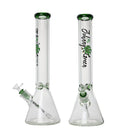 Johnny Green | 16″ 9mm Beaker with Elephant Joint and Grid Percolator Slide – Green (MJG-003) Glass Bong Canadian Distributor