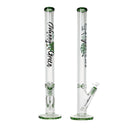 Johnny Green | 24″ 9mm Straight Tube with Grid Percolator Slide – Green (MJG-015) Glass Bong Canadian Distributor