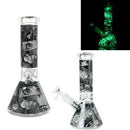 8″Glow In The Dark Glass bong – Assorted (CDGlOW-001-15)-Box of 15 Glass Bong Canadian Distributor
