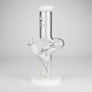 NG | 12" Zong Straight Bong – Colored Base & Slitted Downstem [G1103] Glass Bong High-End Brands Glass WHITE