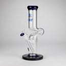 NG | 12" Zong Straight Bong – Colored Base & Slitted Downstem [G1103] Glass Bong High-End Brands Glass BLUE