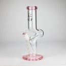 NG | 12" Zong Straight Bong – Colored Base & Slitted Downstem [G1103] Glass Bong High-End Brands Glass PINK