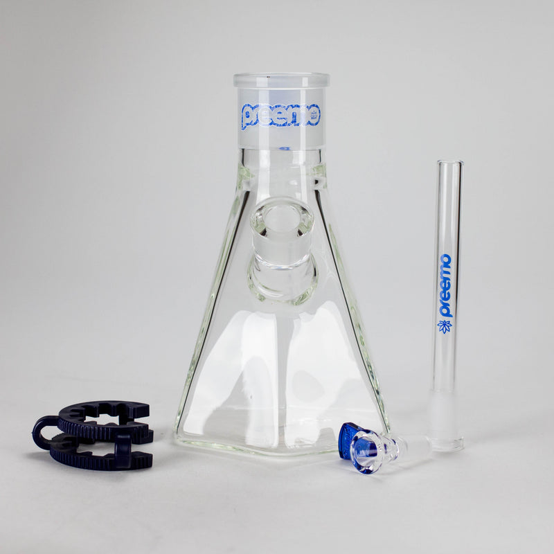 Preemo | 8" Hexagonal Beaker Base – 7mm Thick Geometric Glass [P028] Beaker Bong preemo