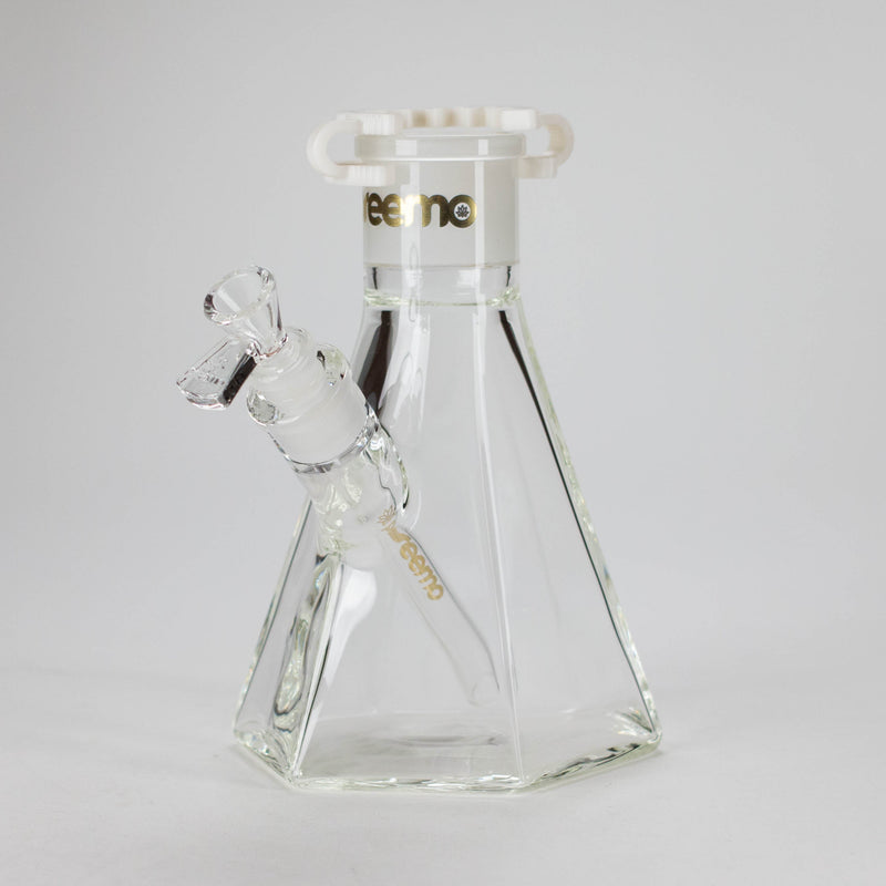 Preemo | 8" Hexagonal Beaker Base – 7mm Thick Geometric Glass [P028] Beaker Bong preemo GOLD