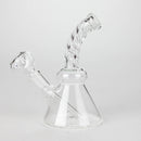 6" Twist Neck Glass Bong with Water Diffuser | 14mm Bowl Joint | Stemless Design Glass Bong Bongzie Smokes