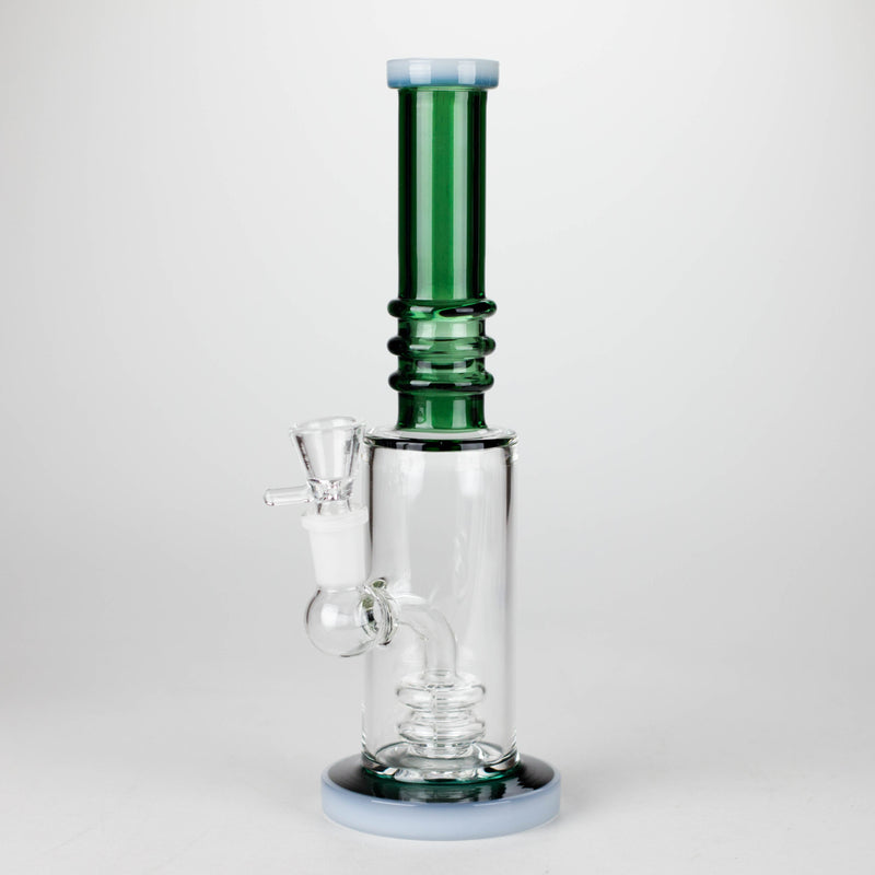 11" Colour Tube Glass Bong with Water Diffuser | 14mm Bowl Joint | Stemless Design Glass Bong Bongzie Smokes Green
