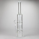 16" Color accented double percolator glass bong Glass Bong Bongzie Smokes WHITE