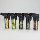 BOOOM | Refillable Torch Lighter [YO-1027] – 15 Count Display Torch Canadian Distributor Rasta Leafs (Design F)