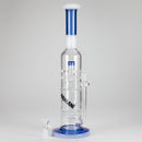 Armani Glass | 16" Double Percolator Bong – Premium Dual-Chamber Water Pipe Glass Bong RMG WHOLESALE Blue