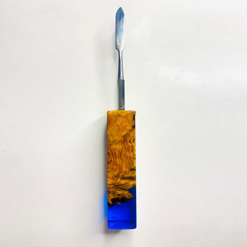 VOW | Olive Wood Epoxy Dabber - Type B – Handcrafted, Durable, and Stylish Cap · Dabber · Insert · Clip · Nail Variety Olive Wood Blue