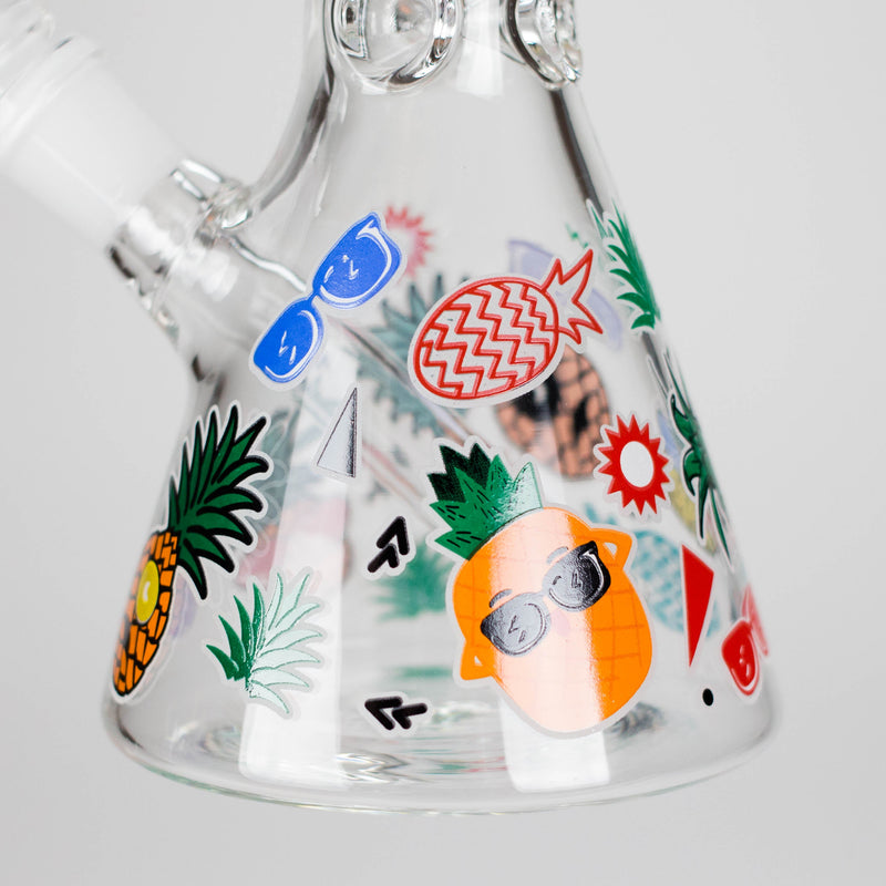 10" Glow PinePop Glass Bong – 5mm Thick Glass, Glow-in-the-Dark Pineapple Design Glass Bong DY Glass