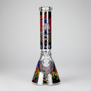 13.5" PsyClown Glass Bong – 7mm Thick Glass, Bold Psychedelic Clown Design Glass Bong DY Glass Design C