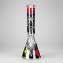 13.5" PsyClown Glass Bong – 7mm Thick Glass, Bold Psychedelic Clown Design Glass Bong DY Glass Design E