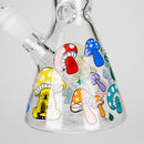 10" GlowShroom Glass Bong – 5mm Thick Glass, Glow-in-the-Dark Mushroom Design Glass Bong DY Glass