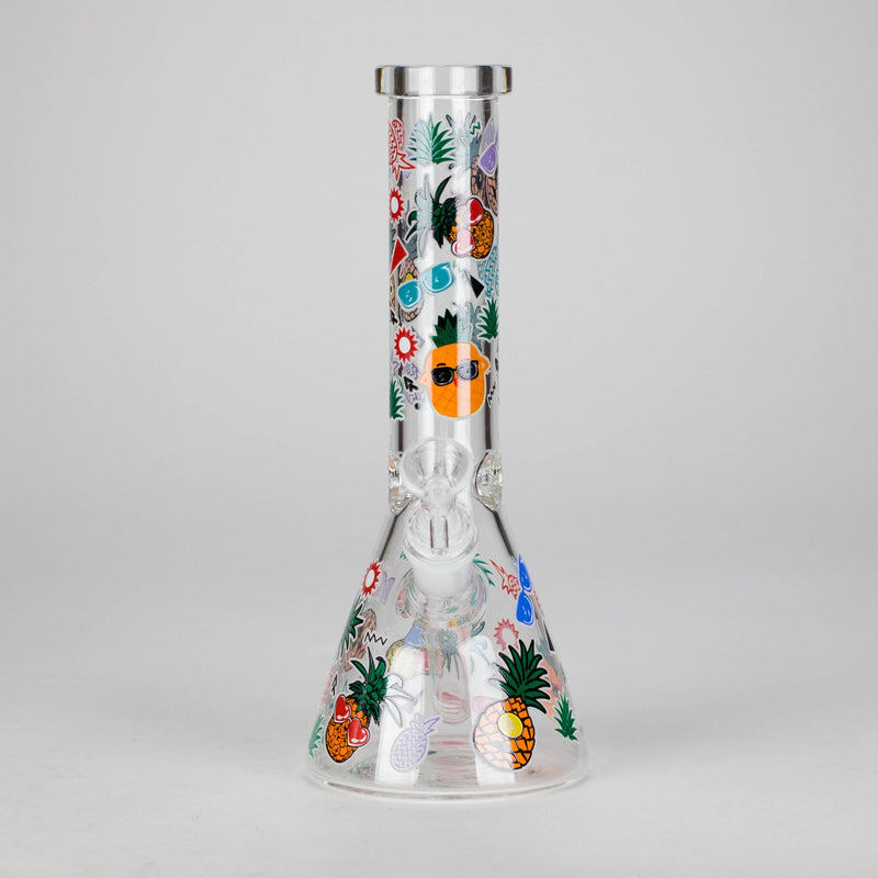 10" Glow PinePop Glass Bong – 5mm Thick Glass, Glow-in-the-Dark Pineapple Design Glass Bong DY Glass