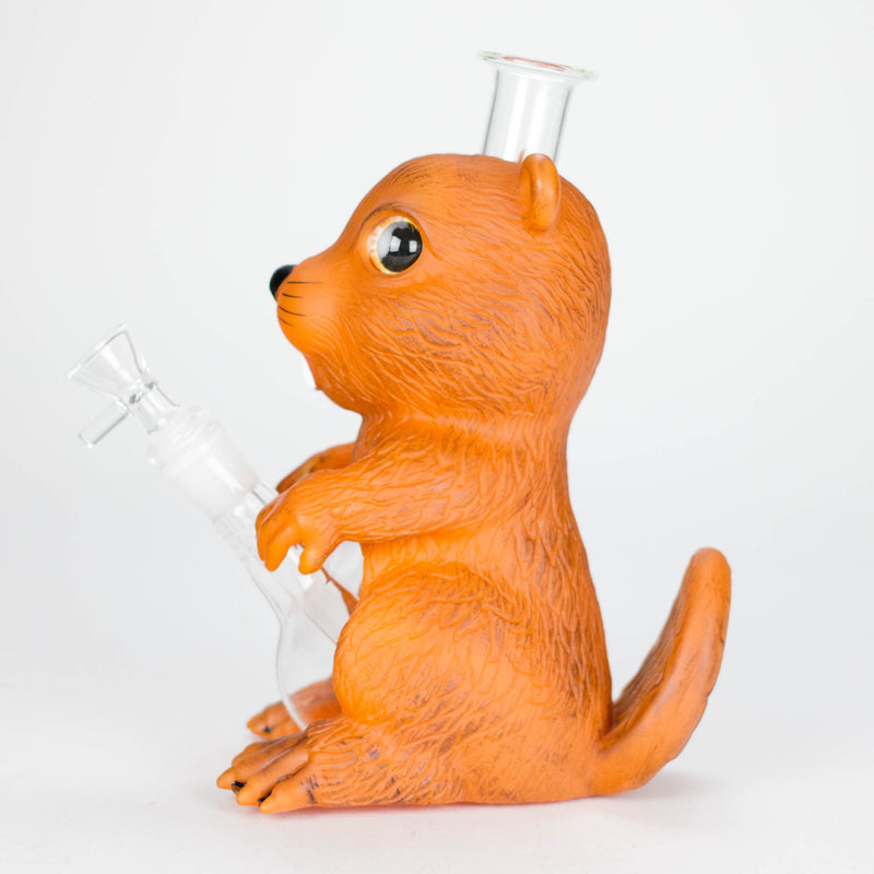 9" Arsenal Beaver Buddy Waterpipe – Brown [SMKZ184] Resin · Silicone · Plastic Bong Canadian Distributor