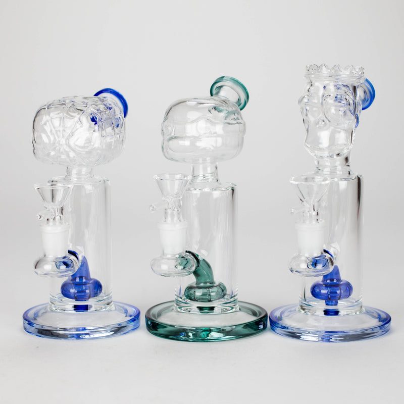 7″ Cartoon Character Glass Water Bong with Diffuser | 14mm Bowl Joint (C802x) Glass Bong Canadian Distributor