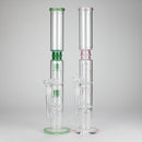 18" Straight Glass Water Pipe with Dual Percolator – Assorted Colors Glass Bong RMG WHOLESALE
