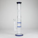 16.5" Straight Frosted Glass Bong with Dual Honeycomb Diffuser – Stemless Design Glass Bong RMG WHOLESALE