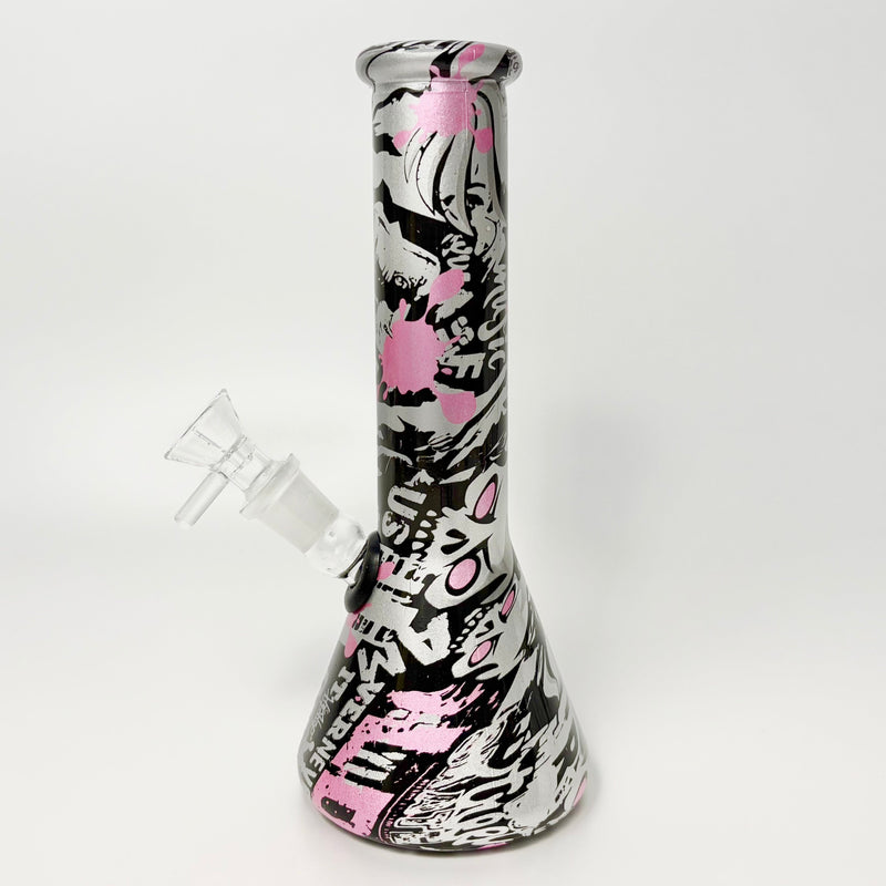 8.5" 5mm Hydrographic Glass Beaker Bong-1 Glass Bong Super Supplys Inc