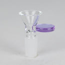 Glass bowl with color round handle for 14 mm Pack of 3 Bowl · Banger · Oil Burner 777 Smoke Light Purple [Pack of 3]