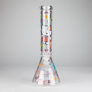 14" 7mm Glass Beaker Bong with Kitty Design and Ice Catcher Glass Bong 777 Smoke Design3