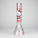 14" 7mm Glass Beaker Bong with Kitty Design and Ice Catcher Glass Bong 777 Smoke Design1