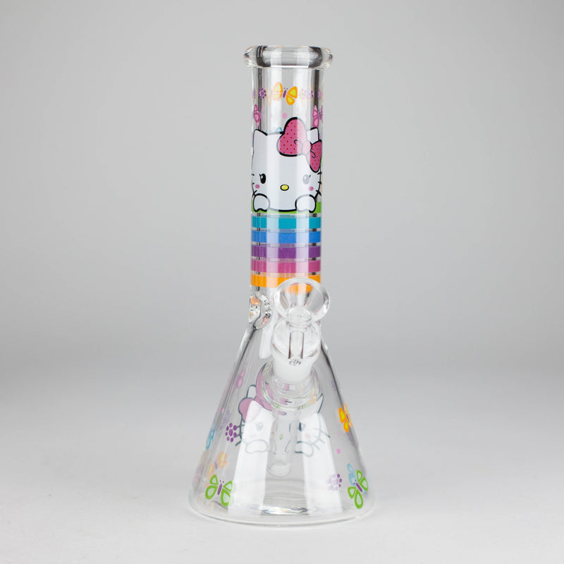 10" 5mm Glass Beaker Bong With Kitty Design Glass Bong 777 Smoke Design4