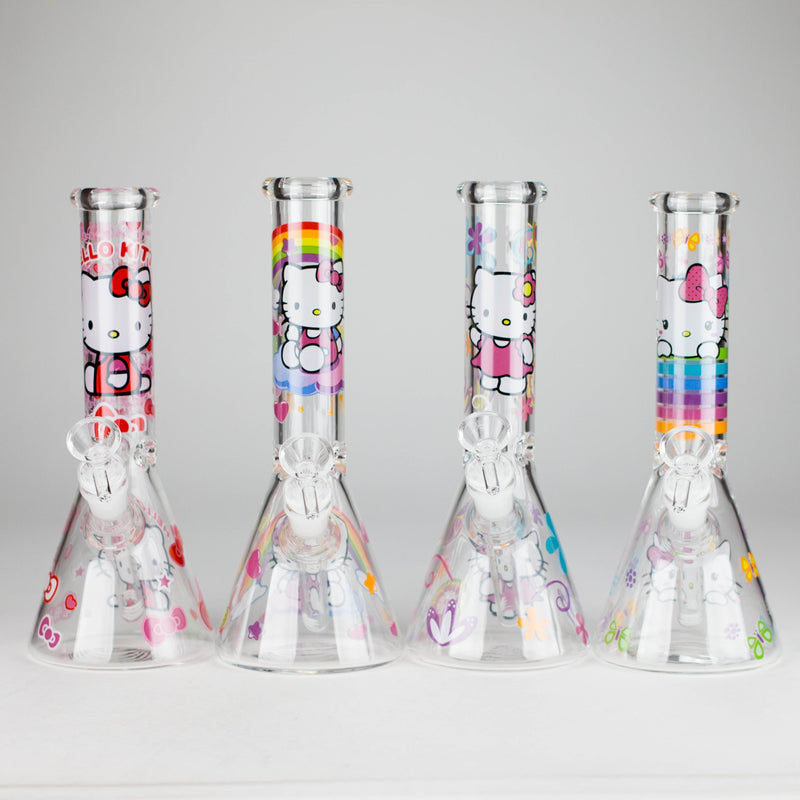 10" 5mm Glass Beaker Bong With Kitty Design Glass Bong 777 Smoke