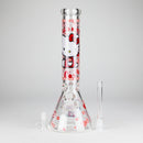 14" 7mm Glass Beaker Bong with Kitty Design and Ice Catcher Glass Bong 777 Smoke