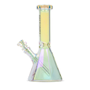 Red Eye Tek® | 10" Tall Terminator Finish Hex Base Beaker Tube Glass Bong West Coast Gifts Rainbow