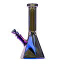 Red Eye Tek® | 10" Tall Terminator Finish Hex Base Beaker Tube Glass Bong West Coast Gifts Blue