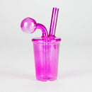 5" Coffee Cup Oil Bong – Neon Galactic Glow Design [PIP668] Glass Rig NIBO Distribution