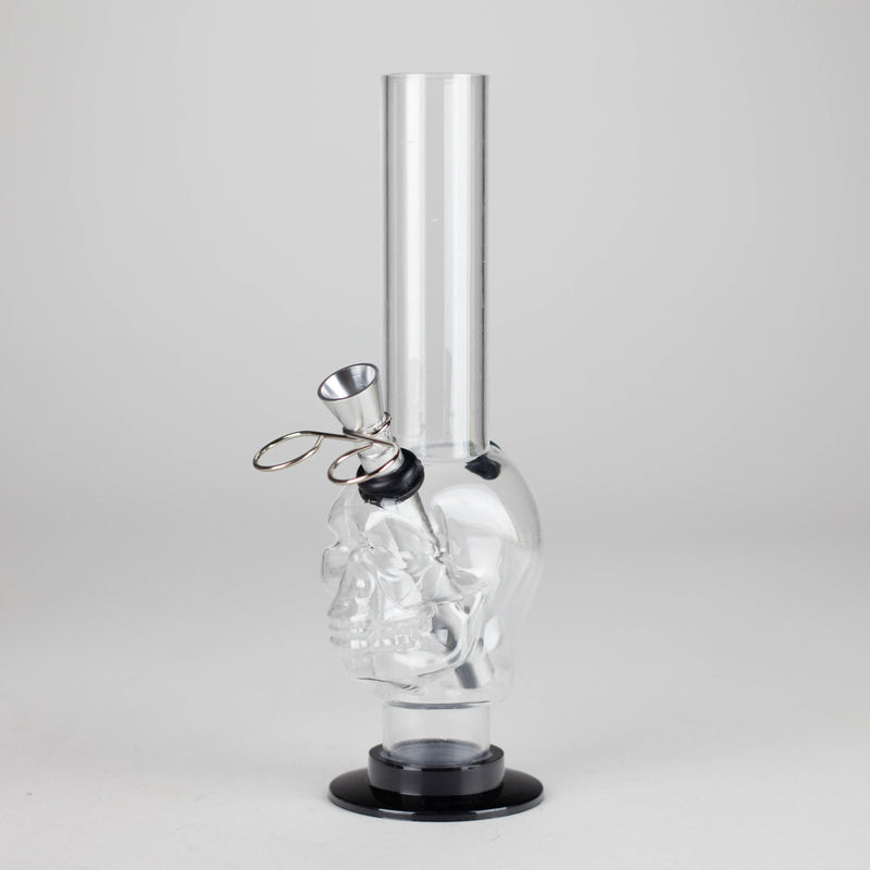 Acrylic 8" Skull Shape Water Pipe – [PIP2847] Resin · Silicone · Plastic Bong NIBO Distribution Clear