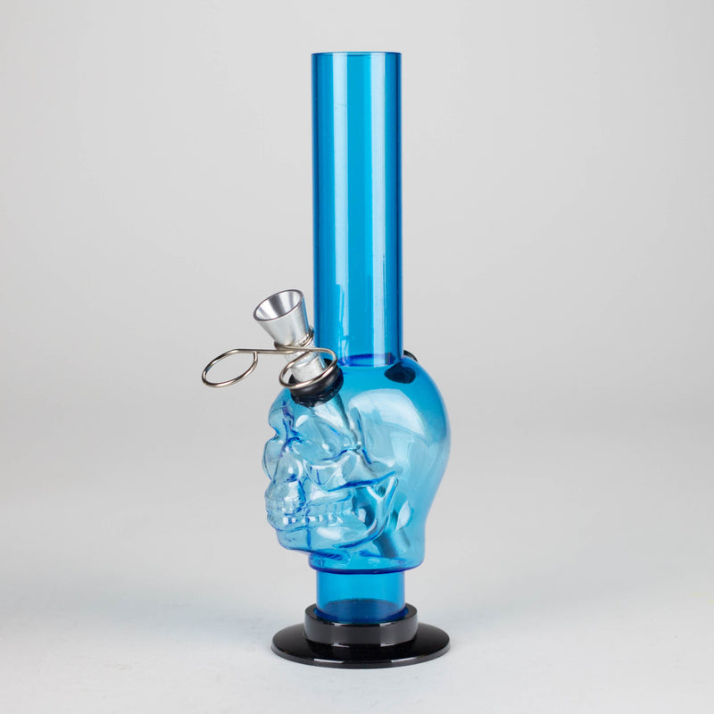 Acrylic 8" Skull Shape Water Pipe – [PIP2847] Resin · Silicone · Plastic Bong NIBO Distribution Blue