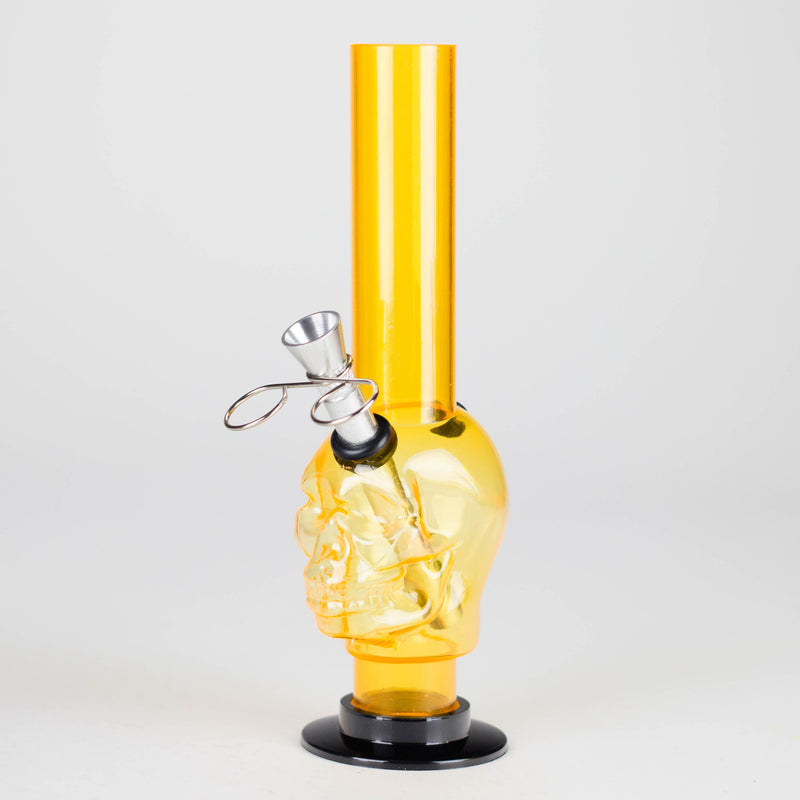 Acrylic 8" Skull Shape Water Pipe – [PIP2847] Resin · Silicone · Plastic Bong NIBO Distribution Yellow(Orange)