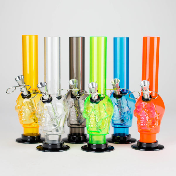 Acrylic 8" Skull Shape Water Pipe – [PIP2847] Resin · Silicone · Plastic Bong NIBO Distribution