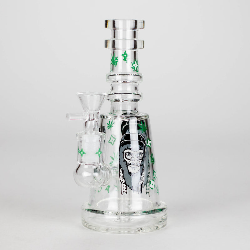 6.5" Gorillux Glow in the dark Glass Bong Glass Bong DY Glass Green (B)