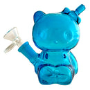 4-1/2" Bear Design Glass Bong Glass Bong Fortune Blue