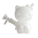 4-1/2" Bear Design Glass Bong Glass Bong Fortune White
