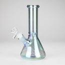 8" Electroplate Glass Beaker Bong – 5mm Thick | Ice Catcher | 3-Piece Set Glass Bong 777 Smoke Green