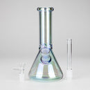 8" Electroplate Glass Beaker Bong – 5mm Thick | Ice Catcher | 3-Piece Set Glass Bong 777 Smoke