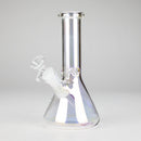 8" Electroplate Glass Beaker Bong – 5mm Thick | Ice Catcher | 3-Piece Set Glass Bong 777 Smoke Rainbow